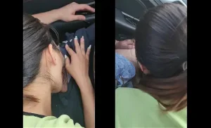 Lén mút buồi anh trên ô tô